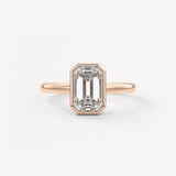 Emerald Bezel Lab Grown Diamond Engagement Ring