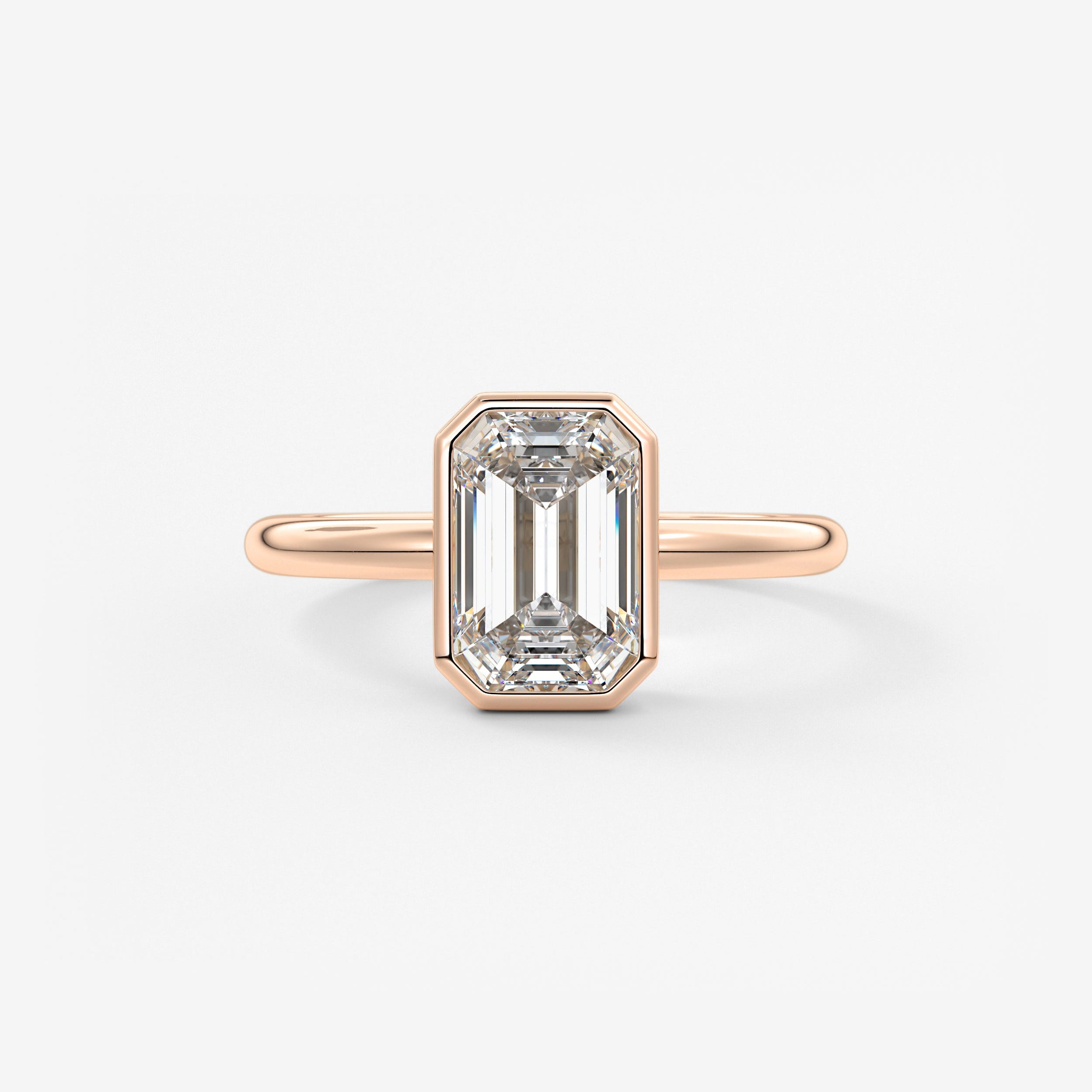 Emerald Bezel Lab Grown Diamond Engagement Ring
