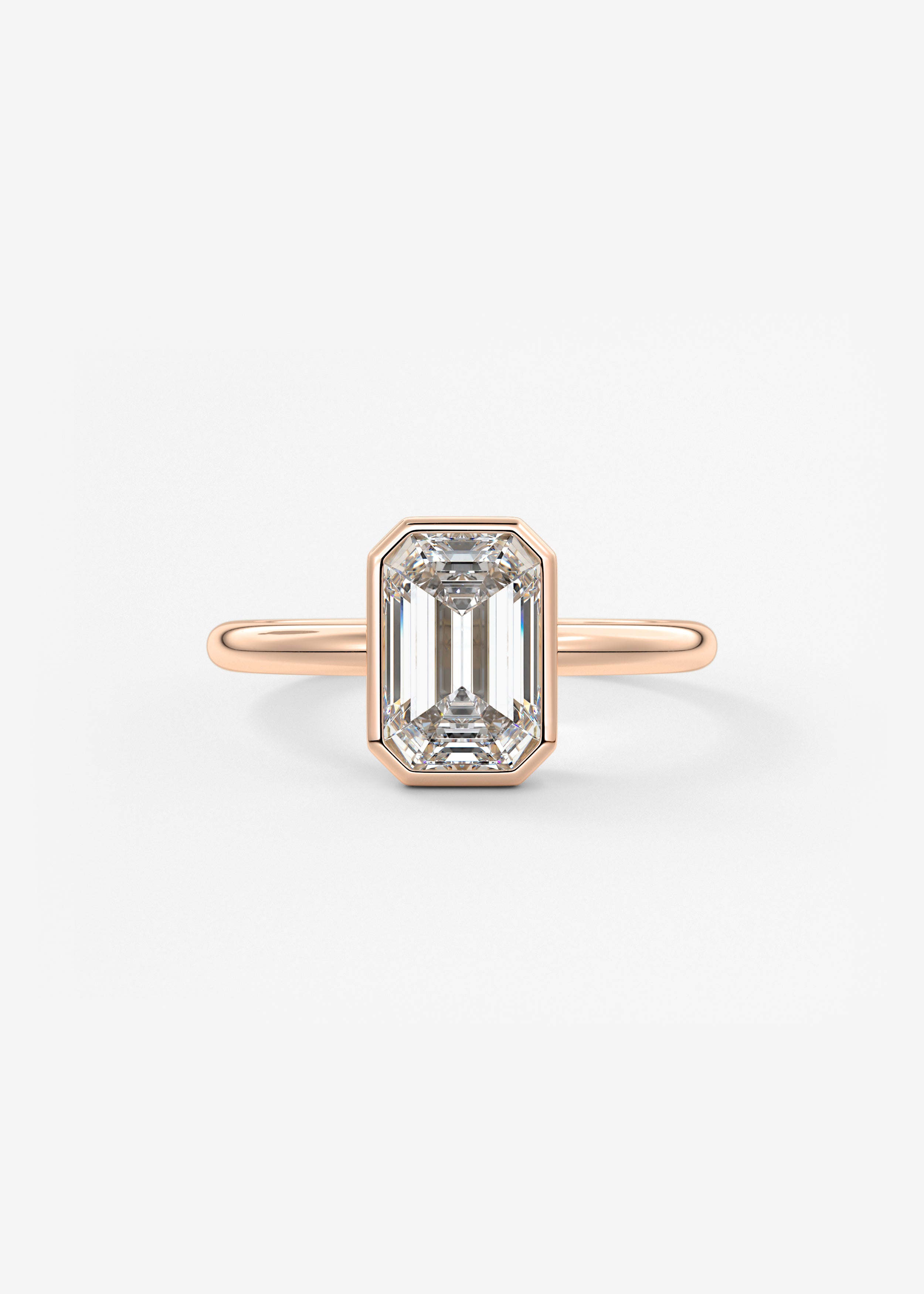 Emerald Bezel Lab Grown Diamond Engagement Ring
