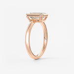 Emerald Bezel Lab Grown Diamond Engagement Ring