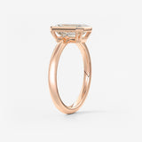 Emerald Bezel Lab Grown Diamond Engagement Ring