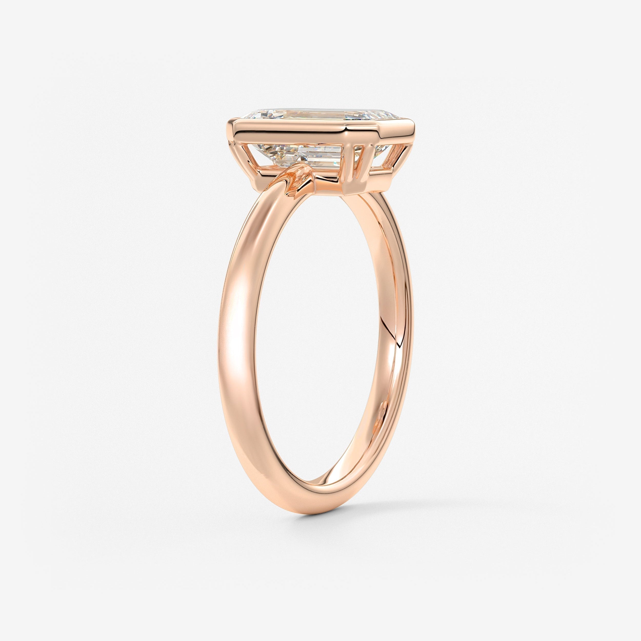 Emerald Bezel Lab Grown Diamond Engagement Ring