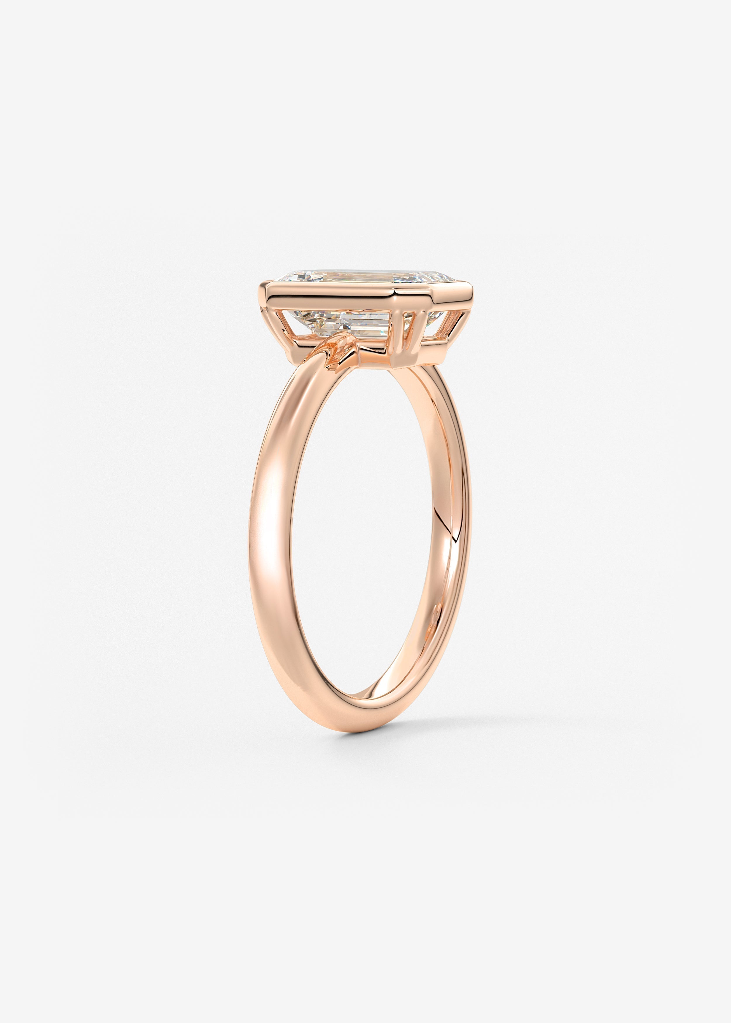 Emerald Bezel Lab Grown Diamond Engagement Ring