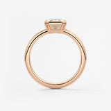 Emerald Bezel Lab Grown Diamond Engagement Ring
