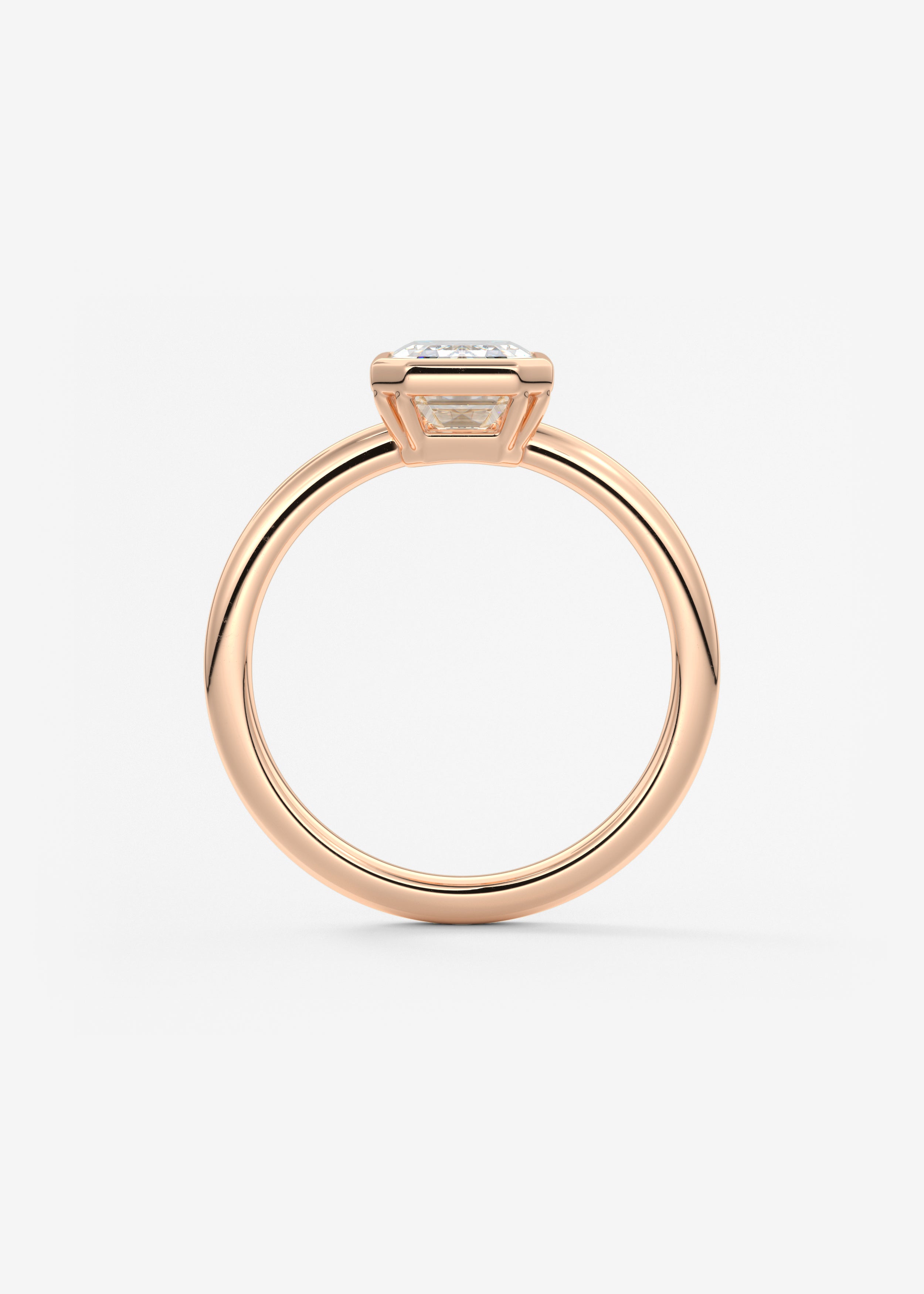 Emerald Bezel Lab Grown Diamond Engagement Ring