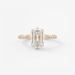 Emerald Hidden Halo Pave Lab Grown Diamond Engagement Ring