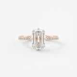 Emerald Hidden Halo Pave Lab Grown Diamond Engagement Ring