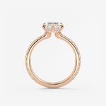 Emerald Hidden Halo Pave Lab Grown Diamond Engagement Ring