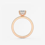 Emerald Hidden Halo Pave Lab Grown Diamond Engagement Ring