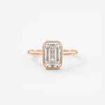 Emerald Bezel Lab Grown Diamond Engagement Ring