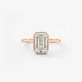 Emerald Bezel Lab Grown Diamond Engagement Ring