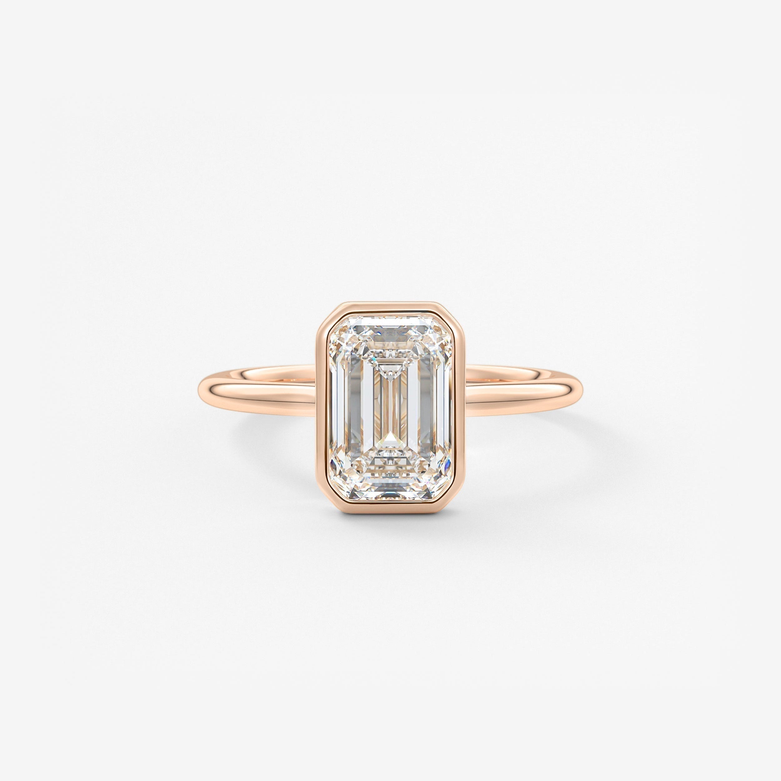 Emerald Bezel Lab Grown Diamond Engagement Ring