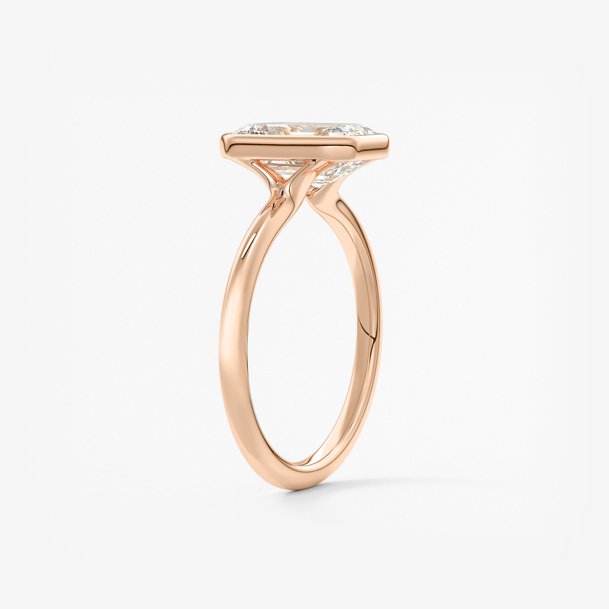 Emerald Bezel Lab Grown Diamond Engagement Ring