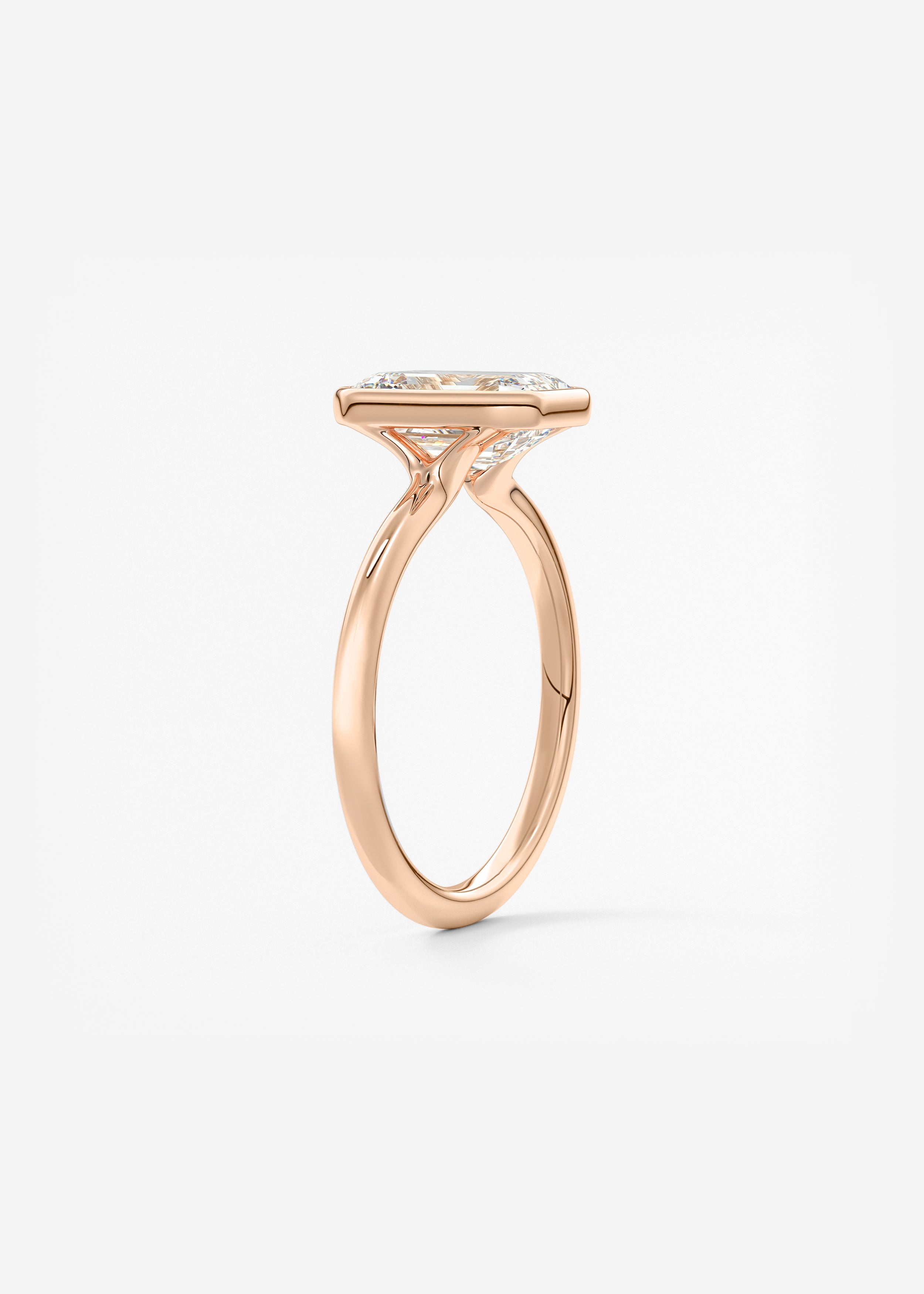 Emerald Bezel Lab Grown Diamond Engagement Ring