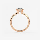 Emerald Bezel Lab Grown Diamond Engagement Ring