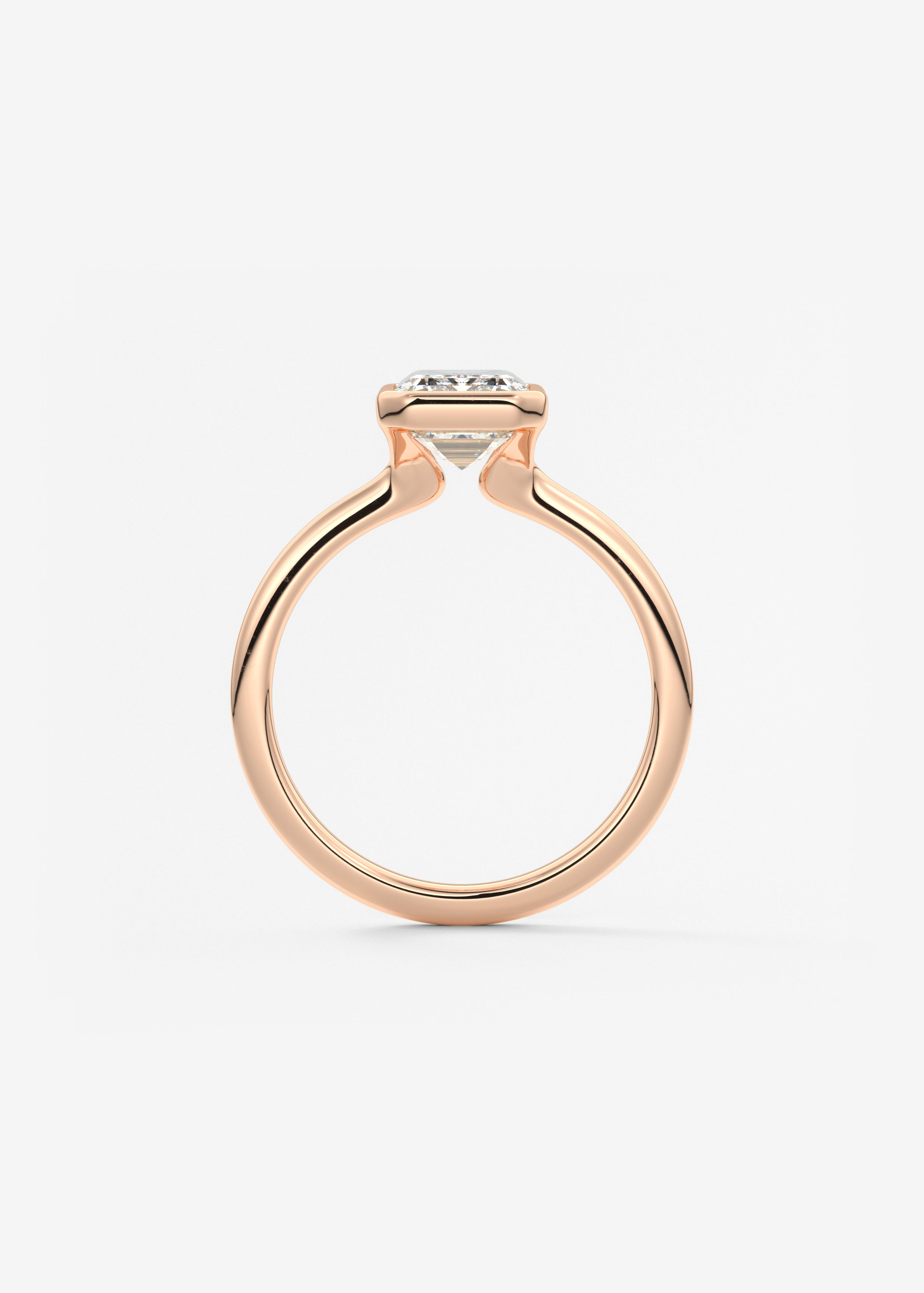 Emerald Bezel Lab Grown Diamond Engagement Ring