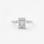Emerald Hidden Halo Lab Grown Diamond Engagement Ring