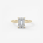 Emerald Hidden Halo Lab Grown Diamond Engagement Ring