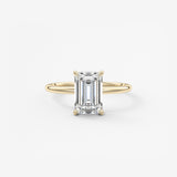 Emerald Hidden Halo Lab Grown Diamond Engagement Ring