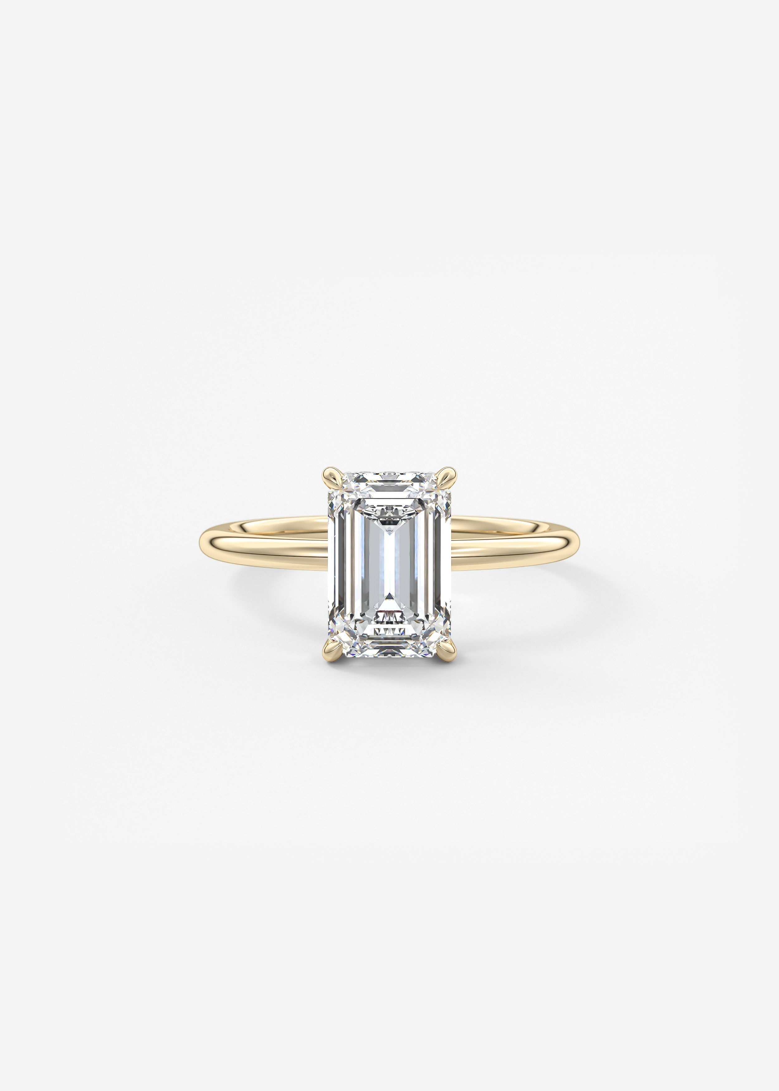 Emerald Hidden Halo Lab Grown Diamond Engagement Ring