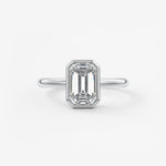 Emerald Bezel Lab Grown Diamond Engagement Ring