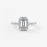 Emerald Bezel Lab Grown Diamond Engagement Ring