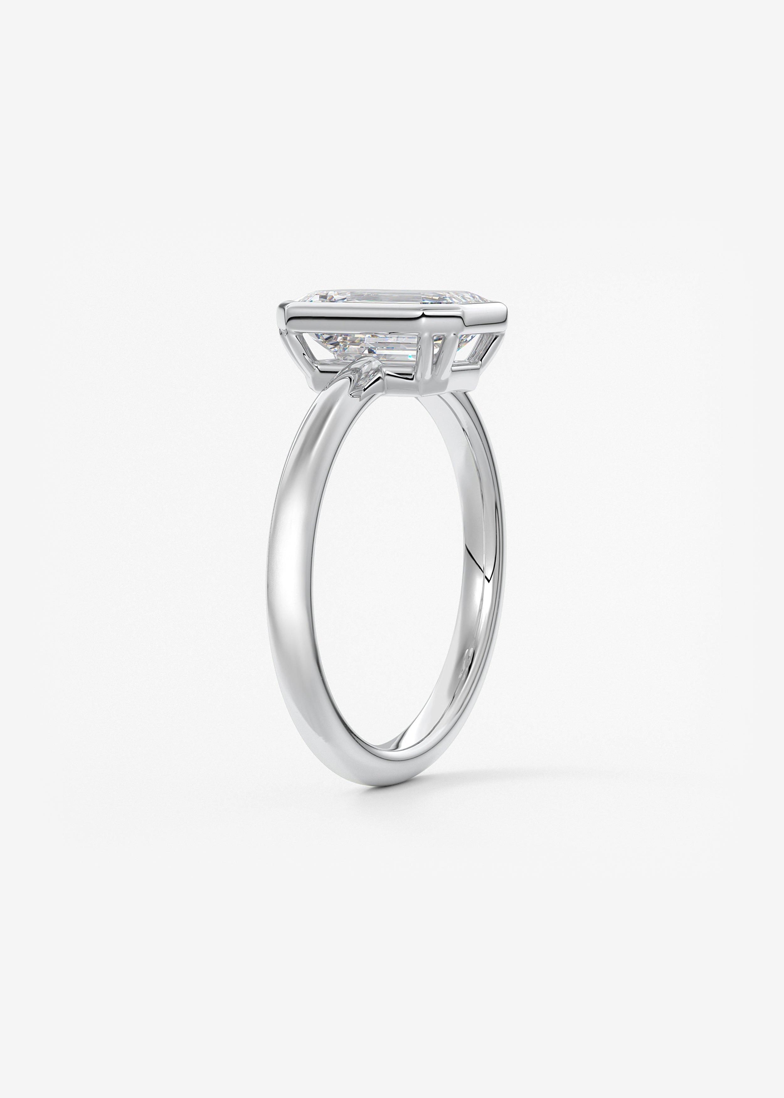 Emerald Bezel Lab Grown Diamond Engagement Ring