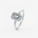 Emerald Bezel Lab Grown Diamond Engagement Ring