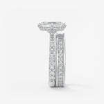 Emerald Hidden Halo Pave Lab Grown Diamond Engagement Ring