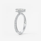 Emerald Hidden Halo Pave Lab Grown Diamond Engagement Ring