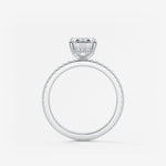 Emerald Hidden Halo Pave Lab Grown Diamond Engagement Ring