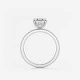 Emerald Hidden Halo Pave Lab Grown Diamond Engagement Ring