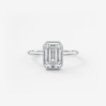 Emerald Bezel Lab Grown Diamond Engagement Ring