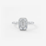 Emerald Bezel Lab Grown Diamond Engagement Ring
