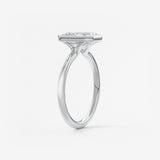 Emerald Bezel Lab Grown Diamond Engagement Ring