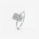 Emerald Bezel Lab Grown Diamond Engagement Ring