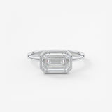 Emerald East West Bezel Lab Grown Diamond Engagement Ring