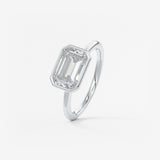 Emerald East West Bezel Lab Grown Diamond Engagement Ring