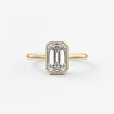 Emerald Bezel Lab Grown Diamond Engagement Ring