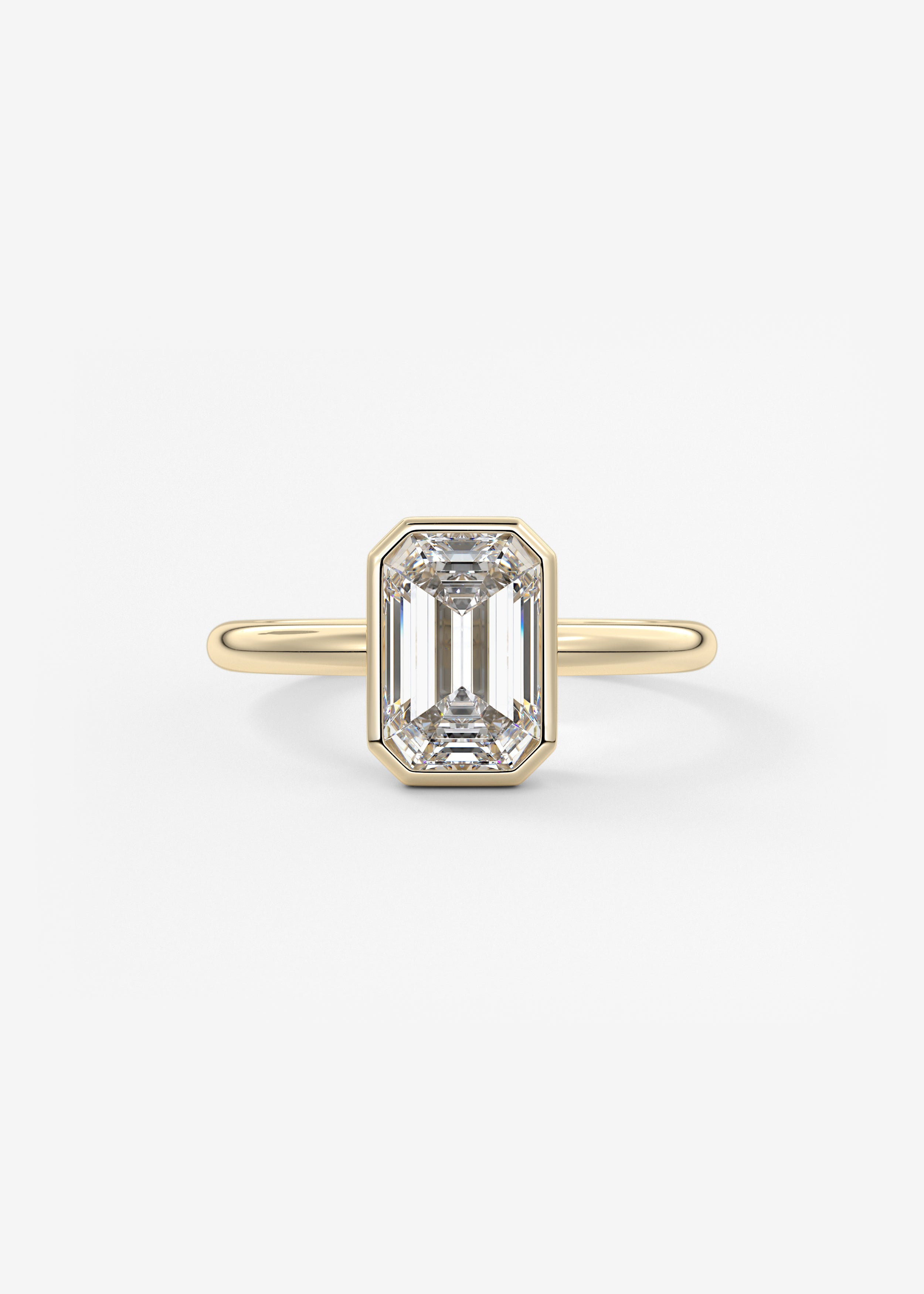 Emerald Bezel Lab Grown Diamond Engagement Ring