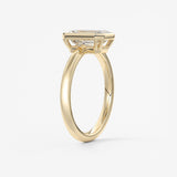Emerald Bezel Lab Grown Diamond Engagement Ring