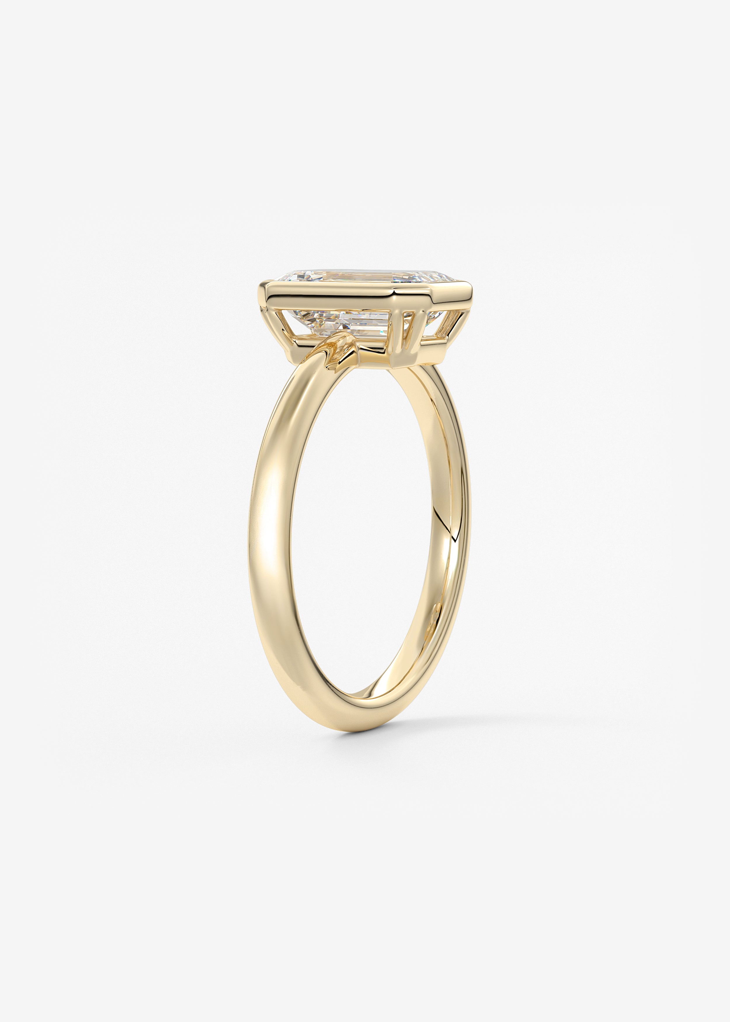 Emerald Bezel Lab Grown Diamond Engagement Ring