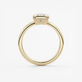 Emerald Bezel Lab Grown Diamond Engagement Ring