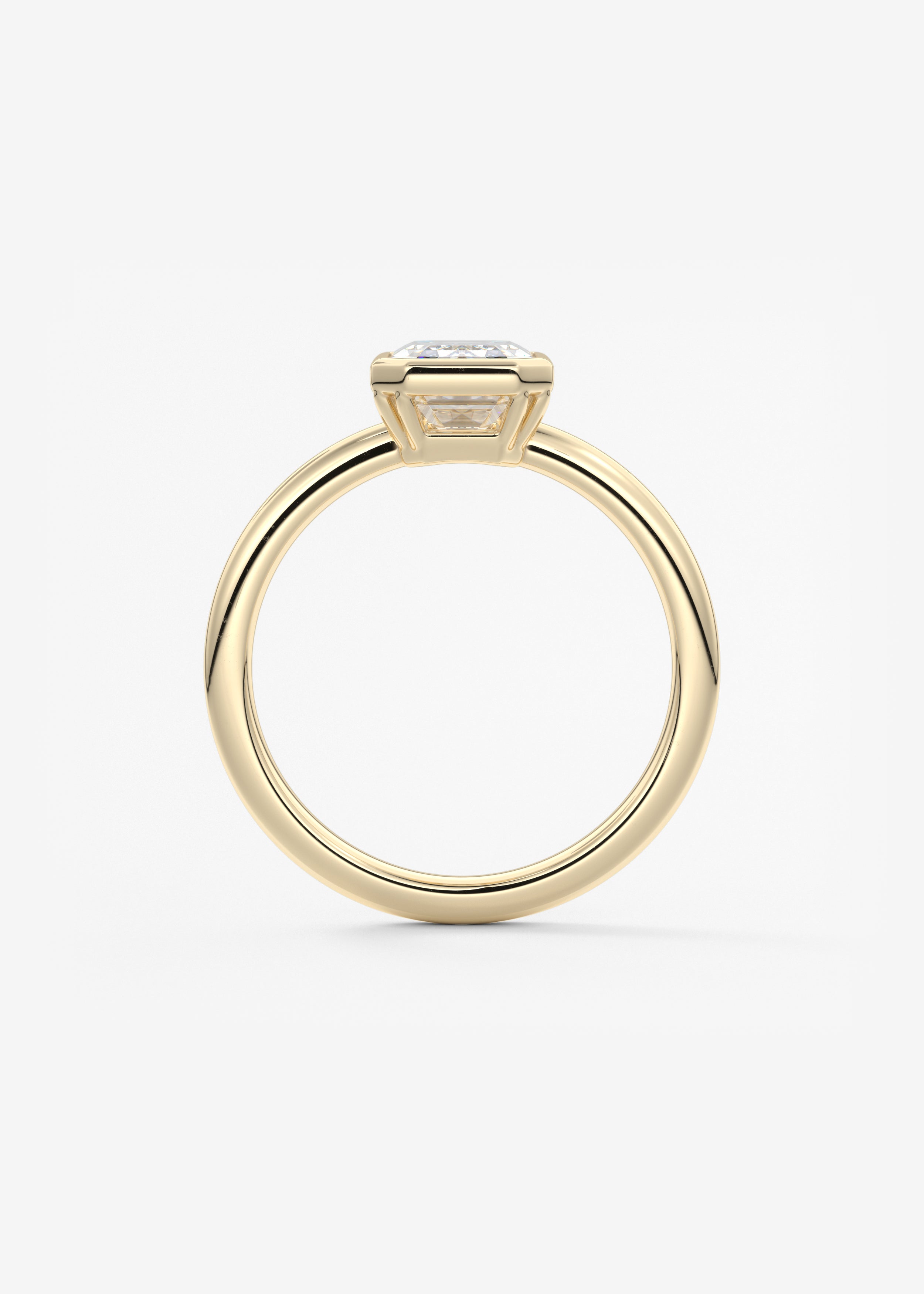 Emerald Bezel Lab Grown Diamond Engagement Ring