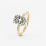 Emerald Bezel Lab Grown Diamond Engagement Ring
