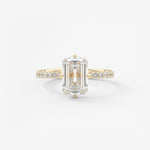 Emerald Hidden Halo Pave Lab Grown Diamond Engagement Ring