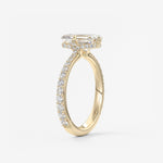 Emerald Hidden Halo Pave Lab Grown Diamond Engagement Ring