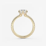 Emerald Hidden Halo Pave Lab Grown Diamond Engagement Ring