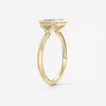 Emerald East West Bezel Lab Grown Diamond Engagement Ring