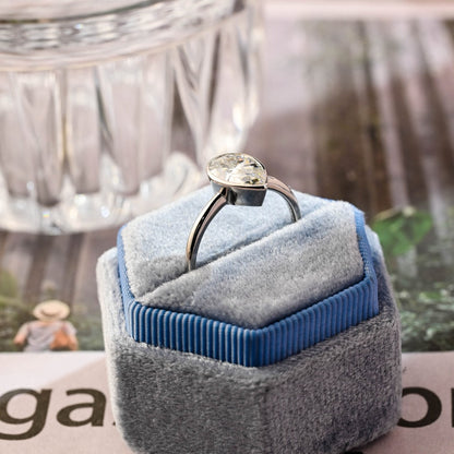 Stunning 3.0 CT Pear Moissanite Engagement Ring with Bezel Design 5